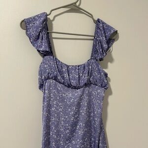 NWT Zara Purple Flower Cottagecore Feminine Babydoll Dress Size XS